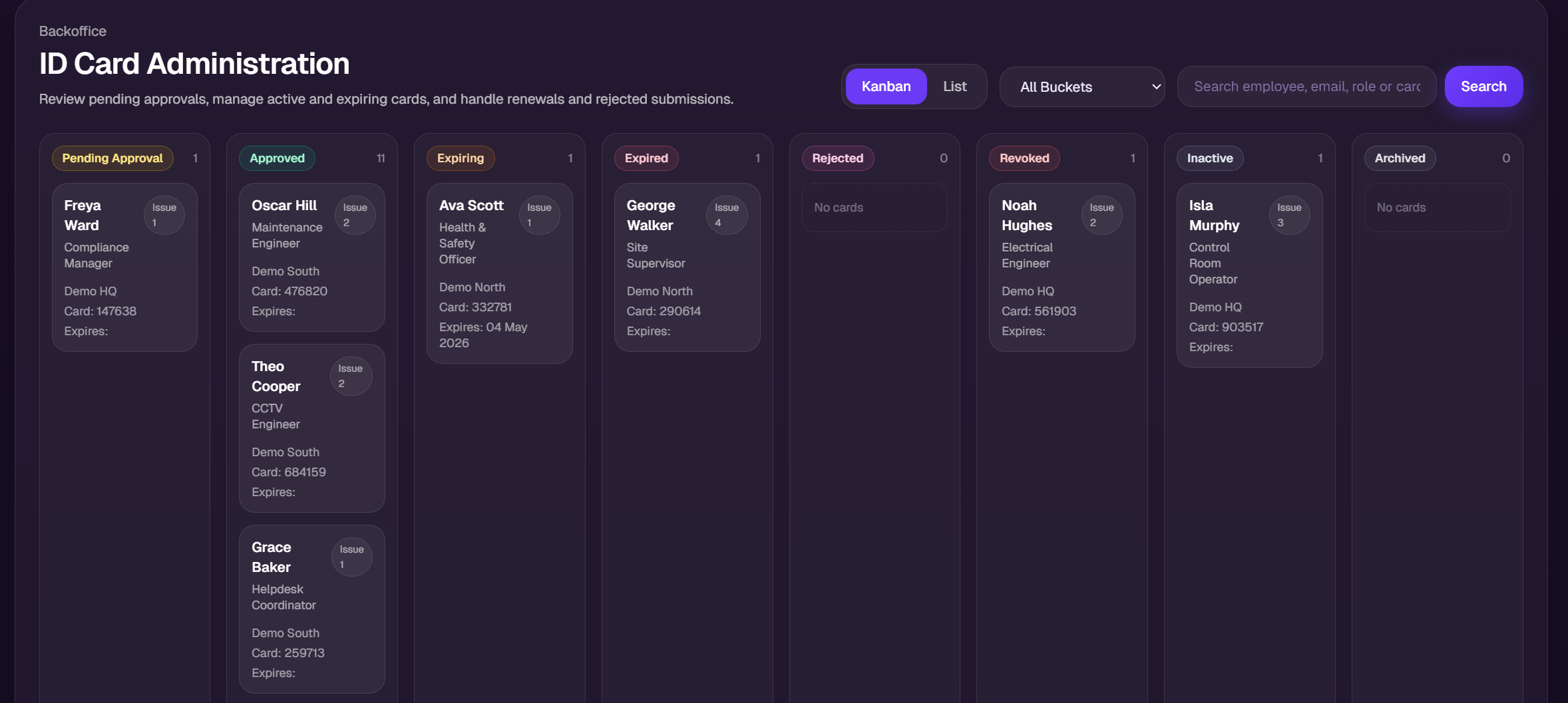 Clarisec platform screenshot